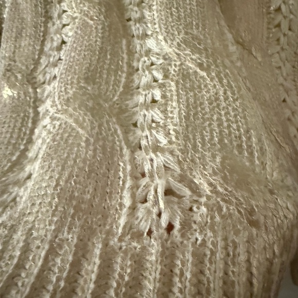 Vine & Love Gold Foil and Cream Cable Knit Sweater - Picture 4 of 5
